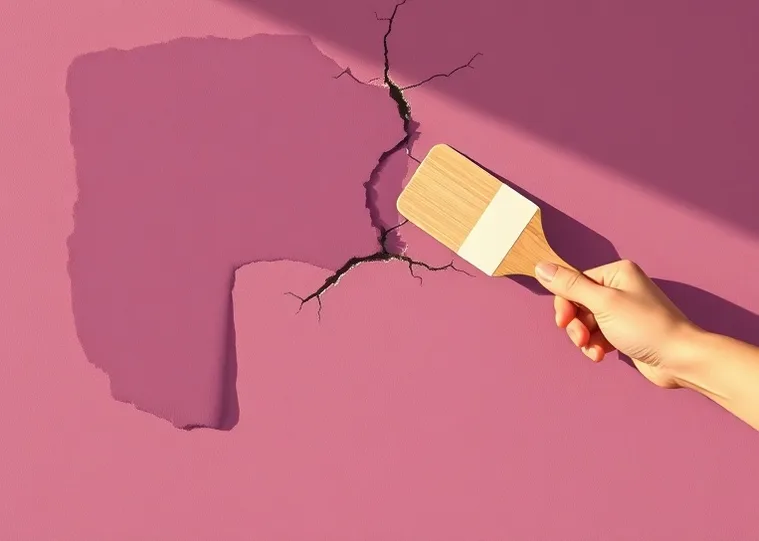 Ponçage et rebouchage des fissures avant mise en peinture